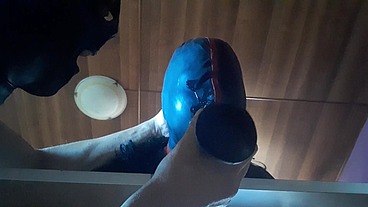 17 minutes of hogtied extreme blowjob and deepthroat with massive oral creampie