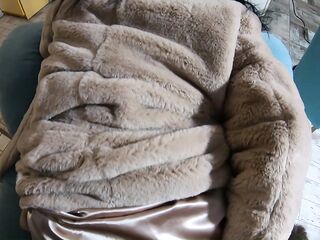 MILKY CUM FLOWS THROUGHOUT SATIN-LINED YIFF COAT