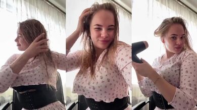 Curvy Blonde Hottie Gushes Big Tits While Solo Masturbating Her Perfect Natural Body Raw
