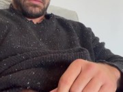 Super horny. Blew Me Cum Load on the Couch & Ate it.