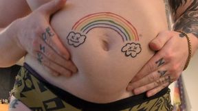 BBW TGirl Belly Fat Play