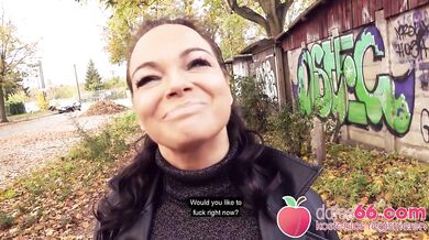 MILF Priscilla’s messy outdoor cum date German scout gets her tits drenched and face ruined