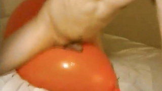 Big inflatable orange balloon humping cum 2