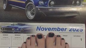 NOVEMBER 2025 CALENDAR CAR FOOT FETISH