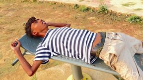 Indian boy masterbation in a different way and he jerked his big cock