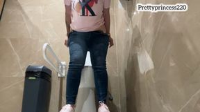 Farting on public toilet