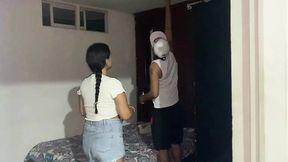 My light bulb broke and I call my neighbor but he wants me to thank him with a good fuck and blowjob