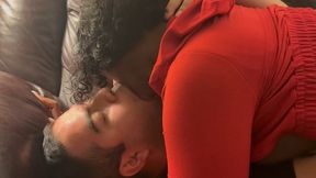 Mature Ebony MILF Black Diamond Deep Kissing Session with Young Latino | Interracial Tongue Sucking | Complete