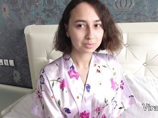 Banged a slender step daughter pouring jizz on her little booty