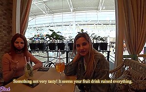 Letty black, two girls have fun with remote control vibrators in public places