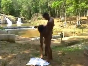 brazilian Capoeira fighters having outdoor public sex