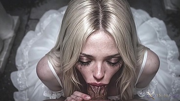 I fucked a petite blond ghost-woman at the cemetery...Her makeup ran because of how hard I was fucking her with my big black cock!! [AI]