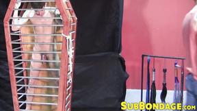 ”Cage torment fetish with jock who loves getting whipped”