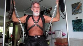 Kinky Leather, Sling, Ball Stretcher, Spanking, Toys and Cum-Eating