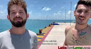 Latin dudes celebrate homosexual pride on the seaside public