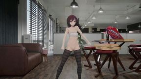 gothic girl hentai mmd 3d undress dance soft red hair