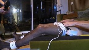 submissive slutboy dildofucking cumshot foot play