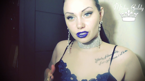 Glamorous blue glittery lips