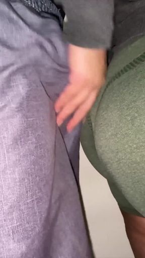 She Accidentally Touches a Stranger's Big Dick in the Queue