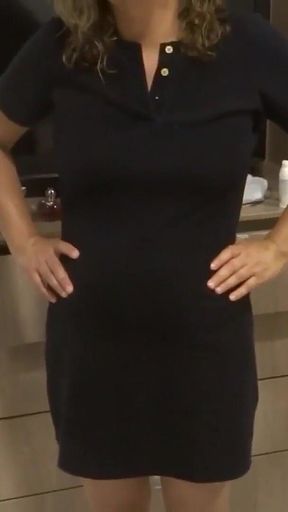 I Lift up My Dress and Show My Big Ass to My Stepson's Friends so They Can Masturbate