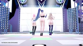 [MMD] Kep1er - Up! Ahri Seraphine Kaisa hot striptease league of legends KDA AllOut