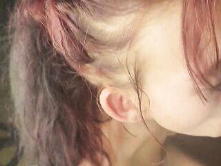Super sexy nineteen year redhead sucking out two weeks of cum