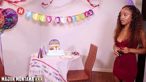 mena carlisle blows out majiik montana s birthday candle