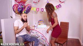 mena carlisle blows out majiik montana s birthday candle