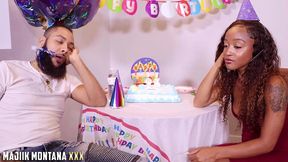 mena carlisle blows out majiik montana s birthday candle