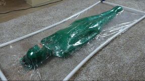 Green stretch film in a clear vacuum bed