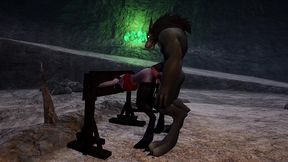 bondage grinding in a werewolf cave