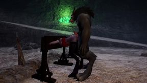 bondage grinding in a werewolf cave