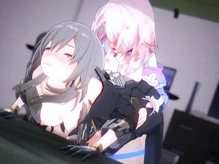 Stelle drilled by Futanari March Honkai Star Rail