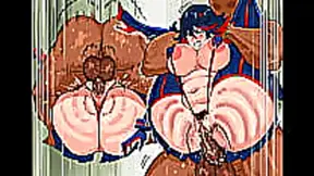 Anime Beauty Seduces with Blowjob Dual Fuck Creampie Fantasy