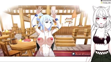 Aqua gets drenched by Kazuma’s huge dick after greedy begging