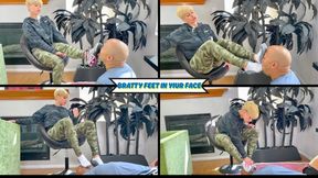 Bratty Feet In Your Face - Goddess Rapture is a Brat Who Wants What She Wants - She Subjects Her Slave To Foot Humiliation and Sock Smelling Because She Feels Like It - UltraHD (WMV)