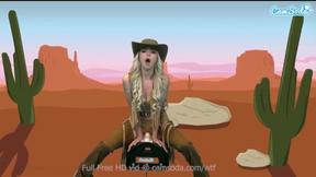 ”Blonde Teen cowgirl rides sybian”