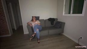 Nasty stepmom farts and seduces stepson in bedroom