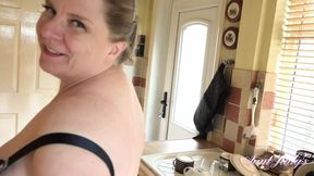 Stacked mature BBW housewife Rachel sucks tool POV