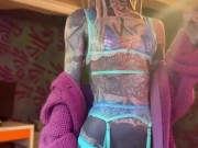 XXX Lingerie try on haul for photoshooting with Anuskatzz. More clips like this on my Tiktok