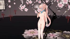 genshin impact kokomi hentai undress dance catgirl mmd 3d blue eyes