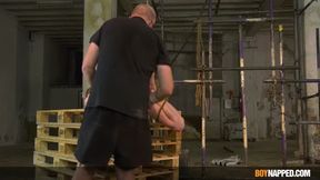 Bound twink anal tormented by gay daddy