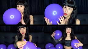 Blowing up purple balloons to satisfy myself