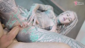Hotel Room Creampie with Heavily Inked Girl