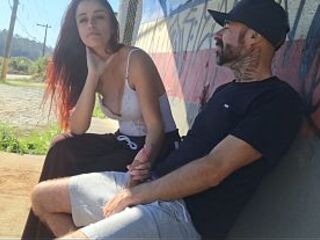 Masturbating to a redhead outdoors!