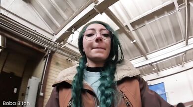 Solo girl squirted in public flashing her tits almost caught