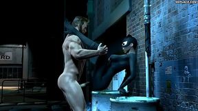 Wolverine Loves Catwoman – Hot 3D Anime Sex Scene