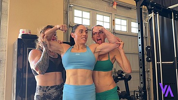 MUSCLE MOMMY TRAINING DAY – VANESSA ARIZONA AND LEE KEYROUZ DOMINATE LORA CROSS