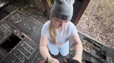 Curvy Blonde Climbs Train Walls In Public Sex
