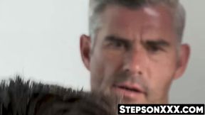 Barebacking stepson Harlen Quindel ends with deep creampie